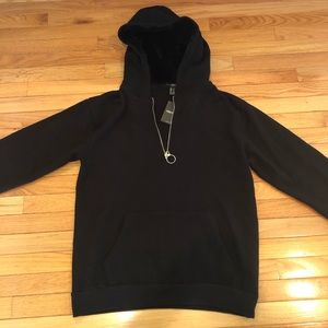 Forever 21 Black Fleece Hoodie with fur hood